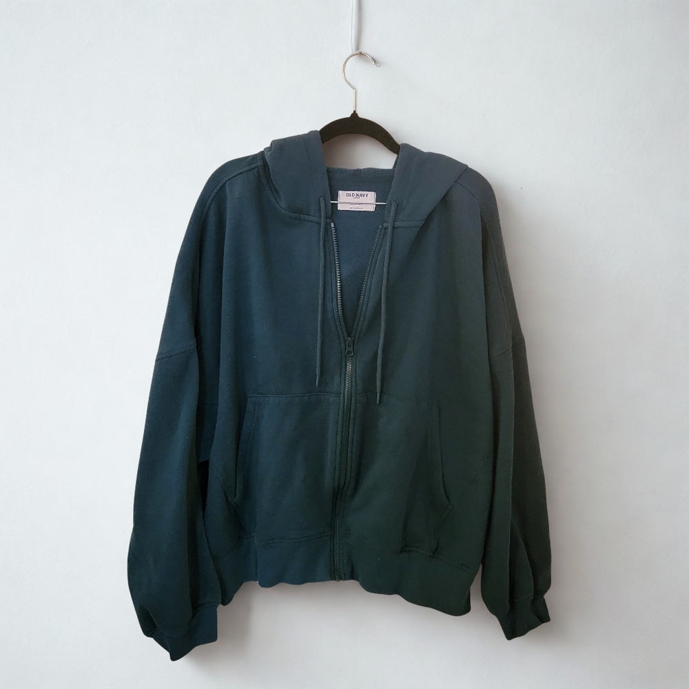 Old Navy 3x Zipper Hoodie In Jet Stream Green